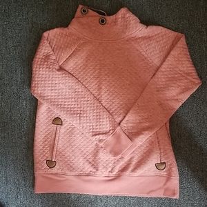 Quilted cowl neck sweatshirt